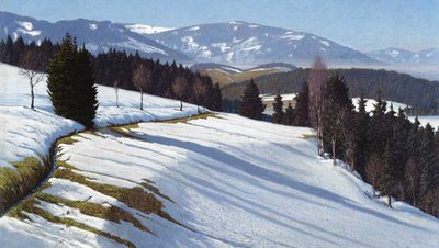 Black Forest with Schauinsland in the Background by Hermann Dischler